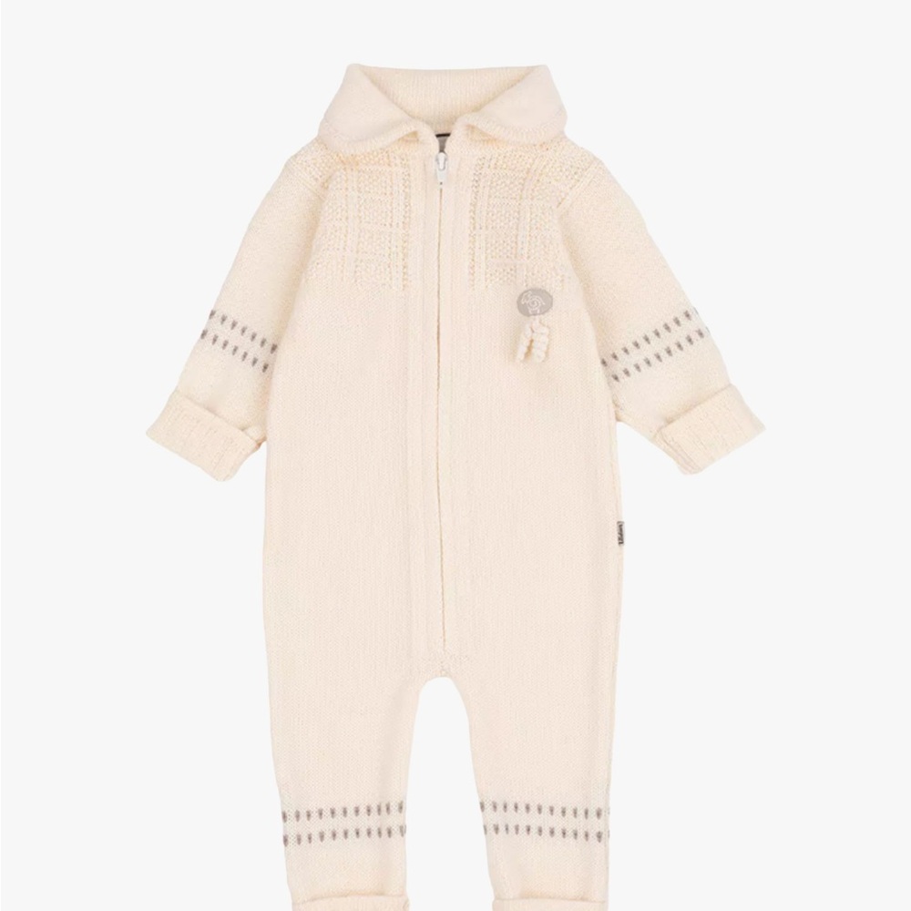 Cream Knit Baby Onesie